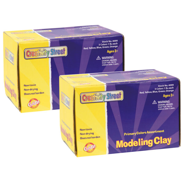 ERSCK-4099-2.jpg Modeling Clay, 5 Primary Color Assortment, 5 sticks-5 lbs. Per Set, 2 Sets