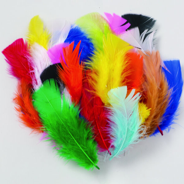 Turkey Plumage Feathers, Bright Hues Assorted, Assorted Sizes, 1 oz. Per Bag, 6 Bags