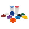 ERSCK-5100.jpg No-Spill Round Paint Cups with Colored Lids, 3" Dia., 10 Cups