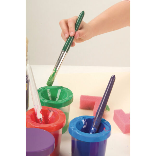 ERSCK-5100-2_3.jpg No-Spill Round Paint Cups with Colored Lids, 3" Dia., 10 Per Pack, 2 Packs