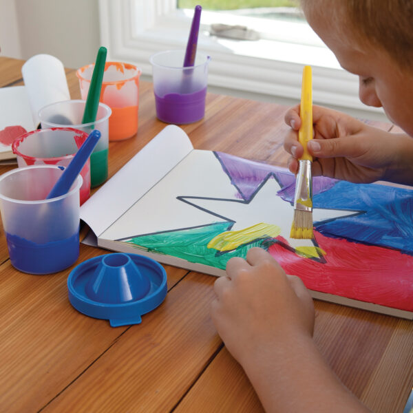 ERSCK-5100_1-1.jpg No-Spill Round Paint Cups with Colored Lids, 3" Dia., 10 Cups