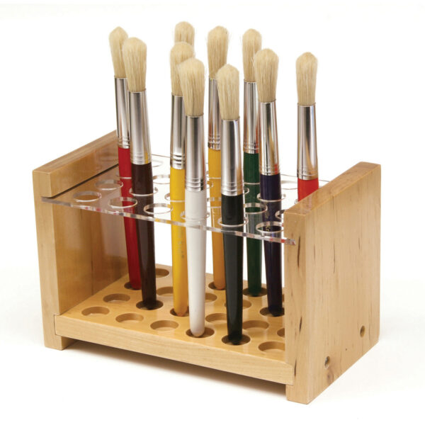ERSCK-5148_1.jpg Paint Brush Holder, Wood-Acrylic, 5" x 8.25", 1 Piece