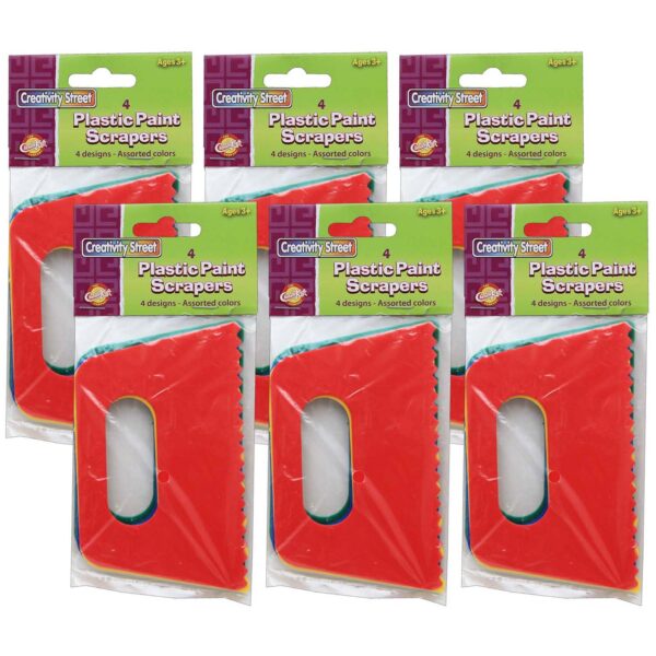 ERSCK-5185-6.jpg Paint Scrapers, Assorted 4 Patterns, 5" Wide, 4 Per Pack, 6 Packs