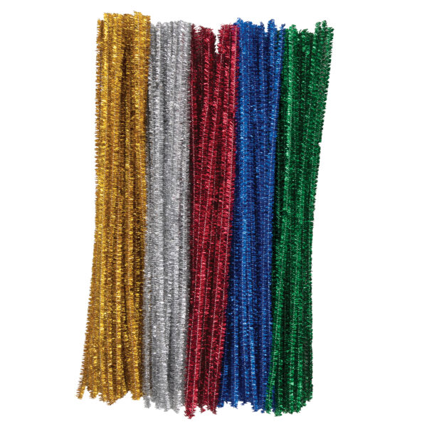 Jumbo Sparkle Stems, Assorted Colors, 12" x 6 mm, 100 Per Pack, 6 Packs