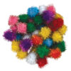 Glitter Pom Pons, Assorted Colors, 1", 40 Pieces Per Pack, 3 Pack