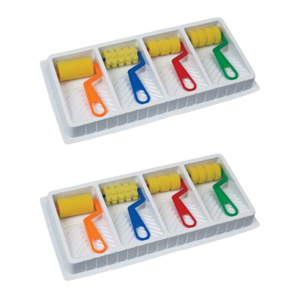 ERSCK-9086-2.jpg Foam Pattern Rollers and Tray, 4 Assorted Patterns, 8-1-2" x 17" Tray, 2 Sets