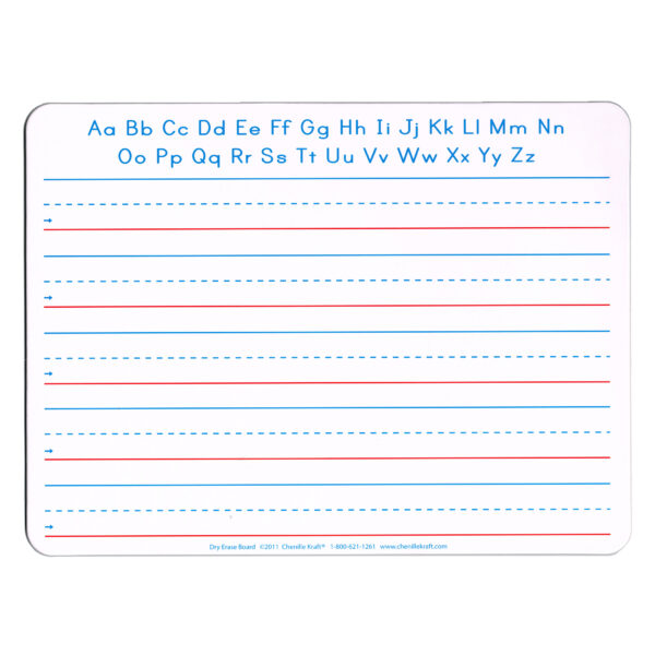 ERSCK-987710.jpg Handwriting Whiteboard, 2-Sided, Ruled-Plain, 1" x 1-2" x 1-2" Ruled, 9" x 12", 10 Boards