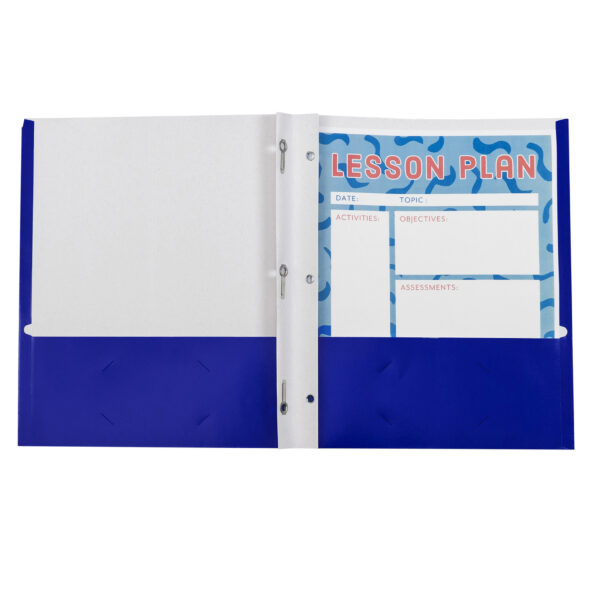 Two-Pocket Paper Portfolios with Prongs, Assorted Colors, Pack of 100