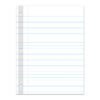 Reinforced 3-Hole Punched, Filler Paper, Wide Rule, 10.5" x 8", 100 Sheets Per Pack, 6 Packs