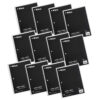 1-Subject Notebook, 70 Page, Wide Ruled, Black, Pack of 12