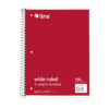 3-Subject Notebook, Wide Ruled, 120 Sheets, Assorted Colors, Pack of 3