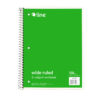 3-Subject Notebook, Wide Ruled, 120 Sheets, Assorted Colors, Pack of 3
