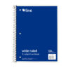 3-Subject Notebook, Wide Ruled, 120 Sheets, Assorted Colors, Pack of 3
