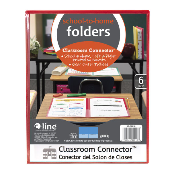 Classroom Connector School-To-Home Folder, Assorted Colors, Pack of 6