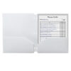 Two-Pocket Heavyweight Poly Portfolio Folder with Three-Hole Punch, White, Pack of 25