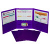 Tri-Fold Portfolio, Heavyweight Poly, Purple, Pack of 24