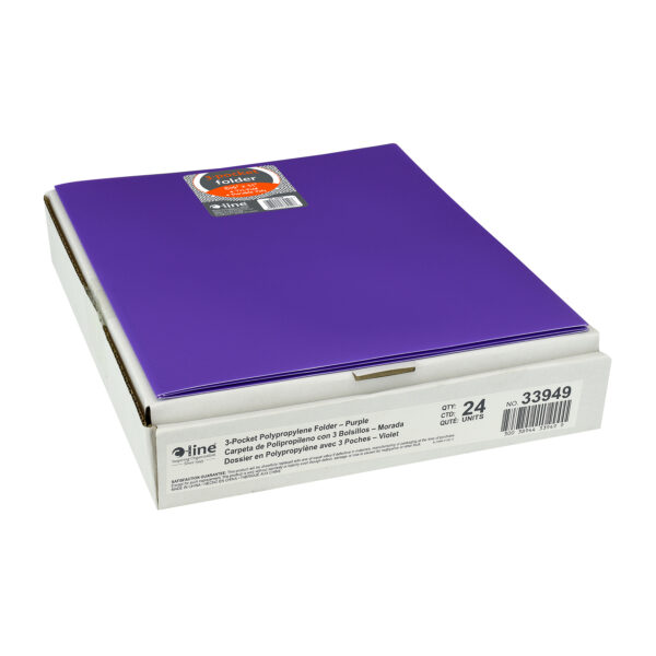 Tri-Fold Portfolio, Heavyweight Poly, Purple, Pack of 24