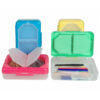 Storage Box, 3 Compartments, Assorted Colors, Pack of 3