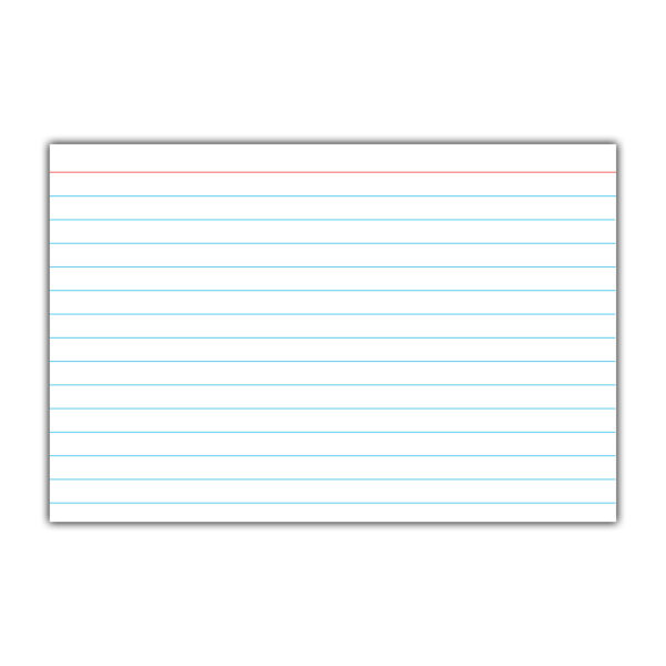 Index Cards, 4" x 6", White, Ruled, 50 Per Pack, 10 Packs