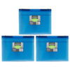Expanding File Folder, 13-Pocket, Hanging Tabs, Bright Blue, Pack of 3