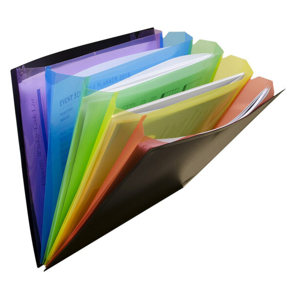 Rainbow Document Sorter, Black-Multicolor, Letter Size, Pack of 3