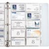 Business Card Holder, Poly with Tabs, Holds 20 Cards-Page, 11" x 8-1-2", 5 Per Pack, 5 Packs