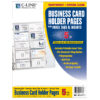 Business Card Holder, Poly with Tabs, Holds 20 Cards-Page, 11" x 8-1-2", 5 Per Pack, 5 Packs