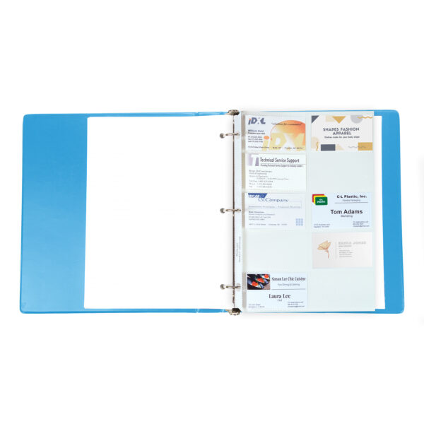 Business Card Holder, Poly without Tabs, Holds 20 Cards-Page, 11-1-4" x 8-1-8", 10 Per Pack, 10 Packs