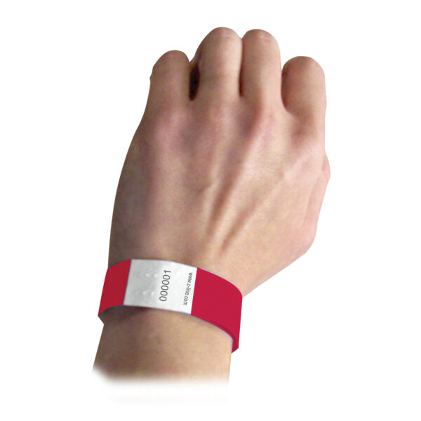 DuPont Tyvek Security Wristbands, Red, 100 Per Pack, 2 Packs