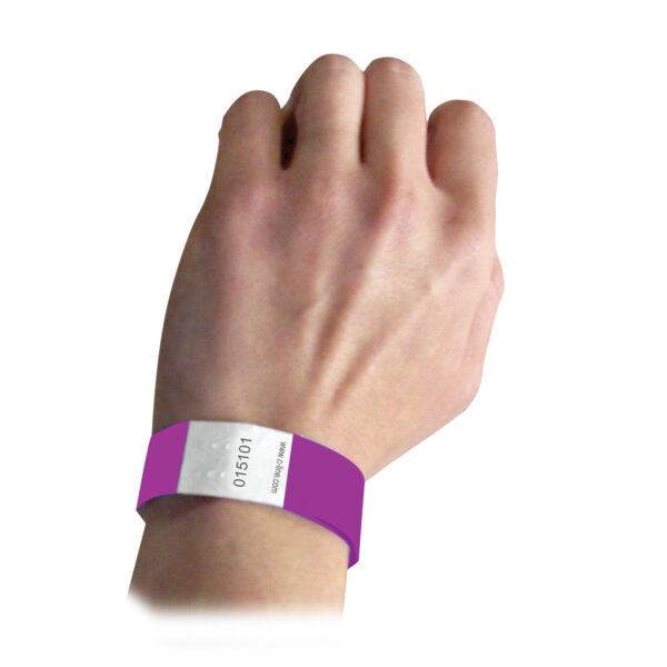 DuPont Tyvek Security Wristbands, Purple, 100 Per Pack, 2 Packs