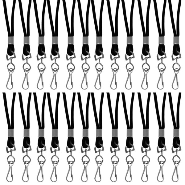 Standard Lanyard, Black, Swivel Hook, Pack of 24