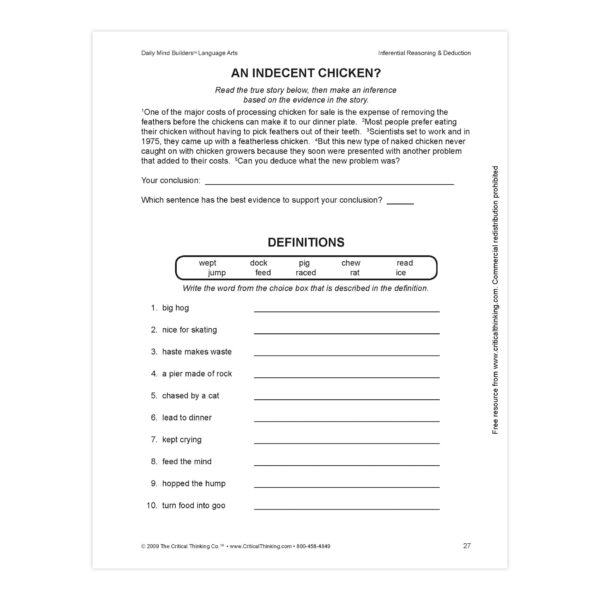 Daily Mind Builders: Language Arts, Grade 5-12