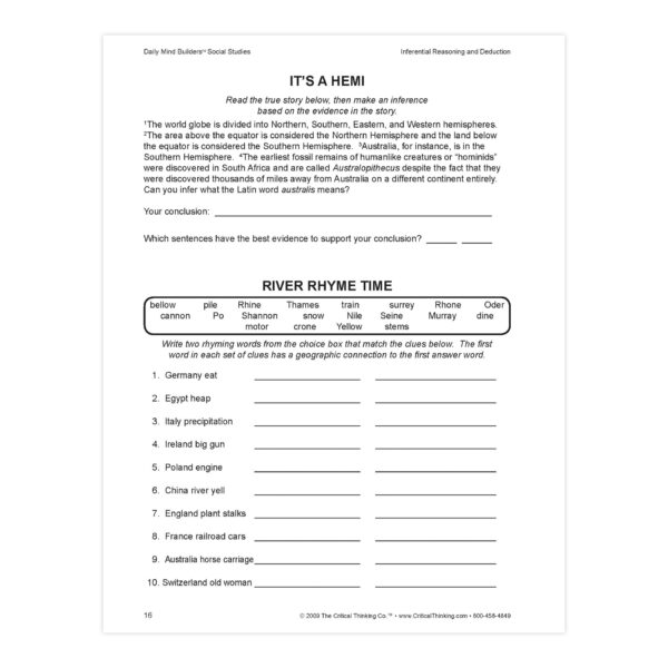 Daily Mind Builders: Social Studies, Grade 5-12