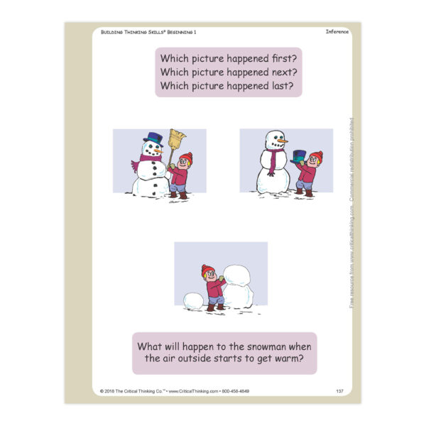 Building Thinking Skills Book, Beginning, Grade Pre K