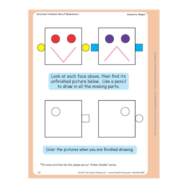 Building Thinking Skills Book, Beginning, Grade Pre K
