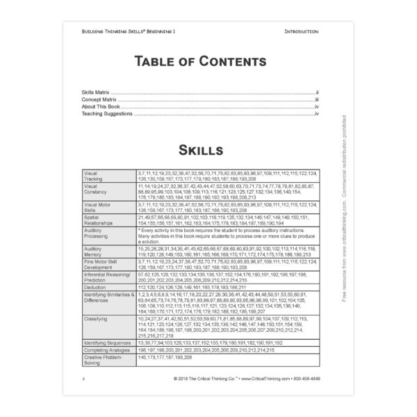 Building Thinking Skills Book, Beginning, Grade Pre K