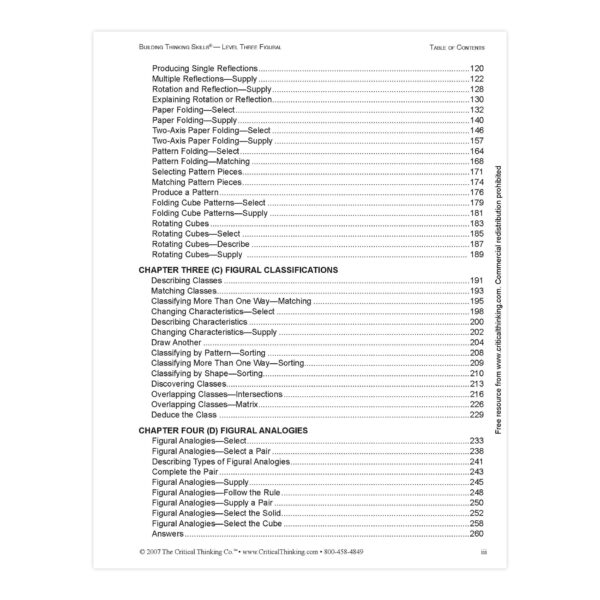 Building Thinking Skills Book, Level 3, Grade 7-12+