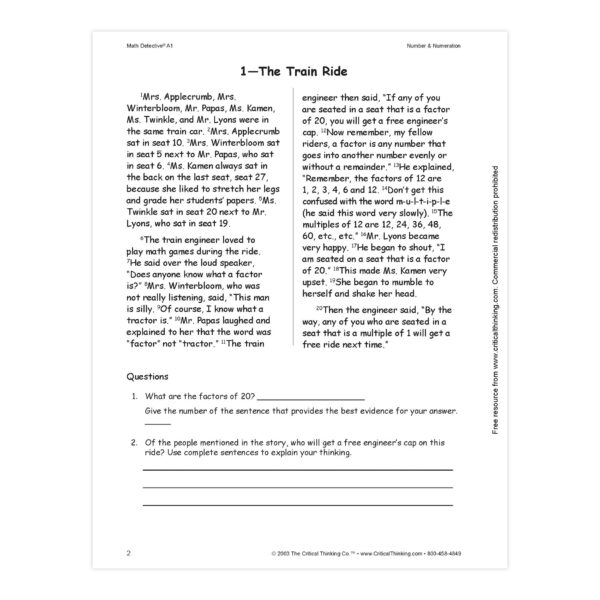 Math Detective Book, A1, Grade 5-6