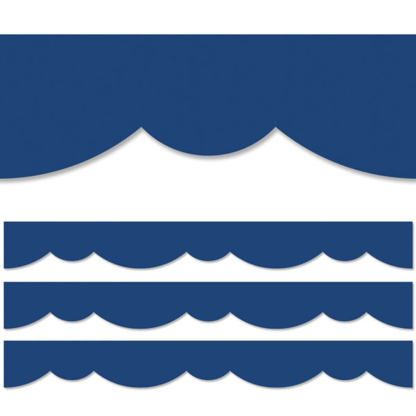 Blue Stylish Scallops EZ Border, 48 Feet, 3 Packs