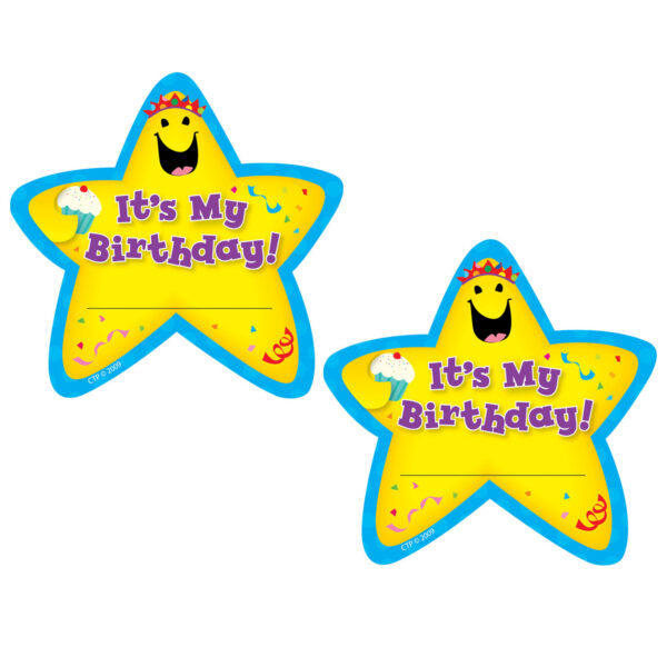 Its My Birthday! Star Badges, 36 Per Pack, 3 Packs