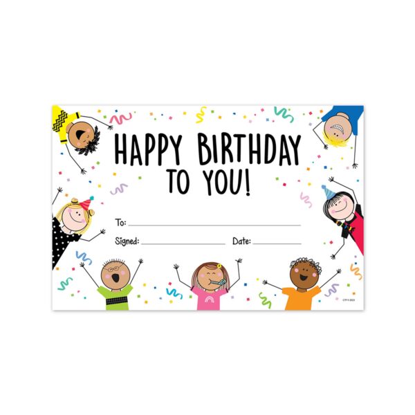 Stick Kids Happy Birthday Awards, 30 Per Pack, 6 Packs