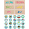Krafty Pop Calendar Set Bulletin Board Set, 87 Pieces