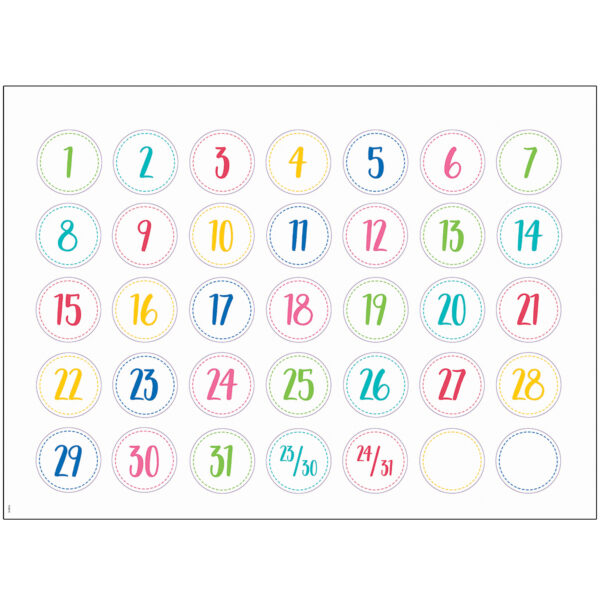 Krafty Pop Calendar Set Bulletin Board Set, 87 Pieces