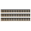 Core Decor Black and Wood Scallops EZ Border, 48 Feet Per Pack, 3 Packs