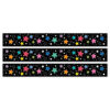 Star Bright Colorful Stars on Black EZ Border, 48 Feet Per Pack, 3 Packs