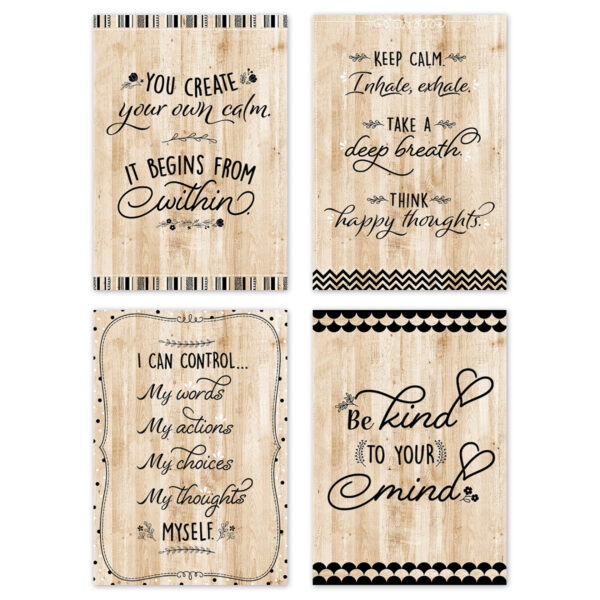 ERSCTP10988.jpg Core Decor Black, White, and Wood Inspire U 4-Poster Pack