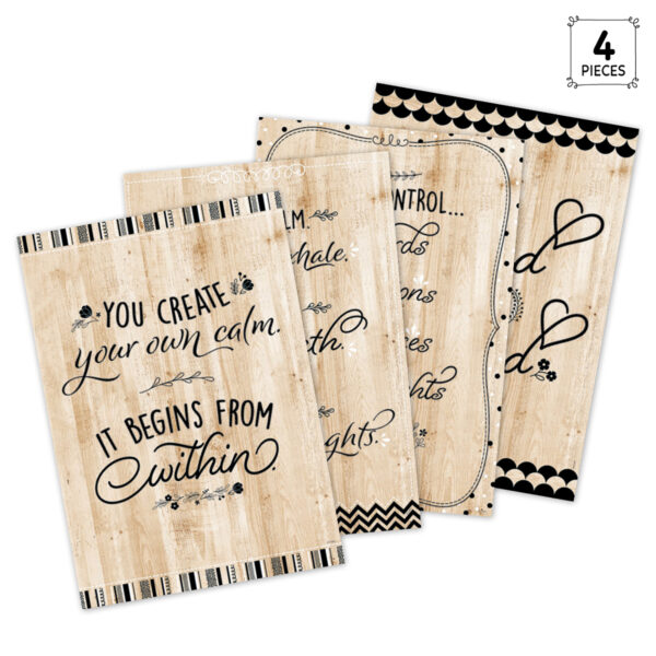 ERSCTP10988_4.jpg Core Decor Black, White, and Wood Inspire U 4-Poster Pack