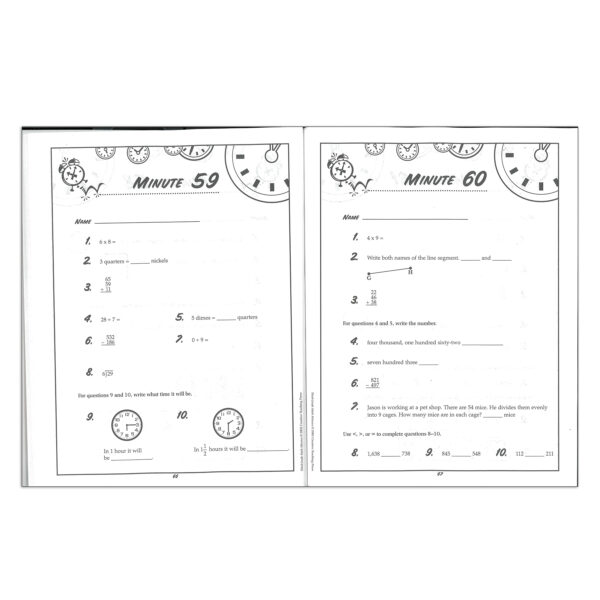 Math Minutes Book, Grade 3