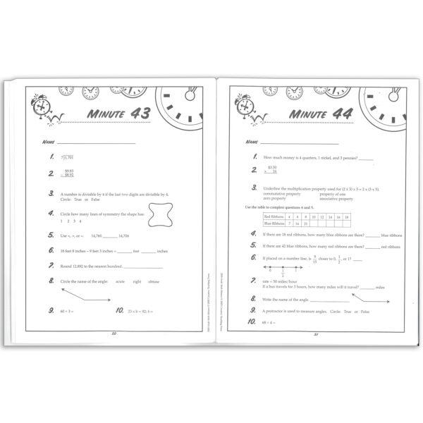 Math Minutes Book, Grade 5