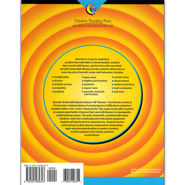 Math Minutes Book, Grade 7